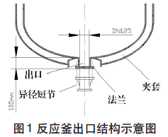 圖1 不銹鋼反應釜出口結(jié)構(gòu)示意圖